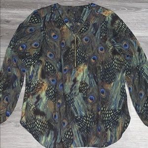 Peacock zipper shirt